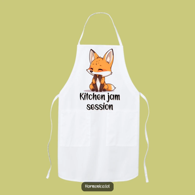 Funny Fox Harmonica Apron: Kitchen Maestro Style - Practical Funny Gift