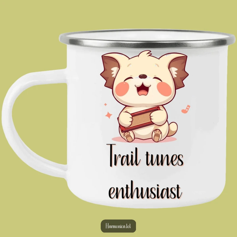 Funny Floppy-Eared Harmonica Camping Mug: Adventure Tunes for the Outdoors!