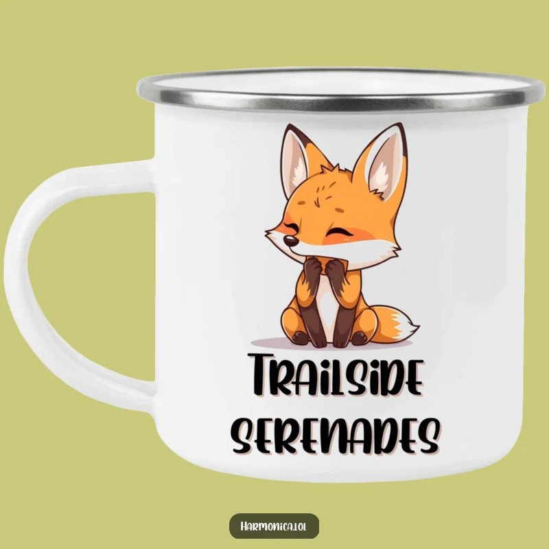 Funny Fox Harmonica Camping Mug: Trail Tunes - Rugged Funny Gift for Hikers