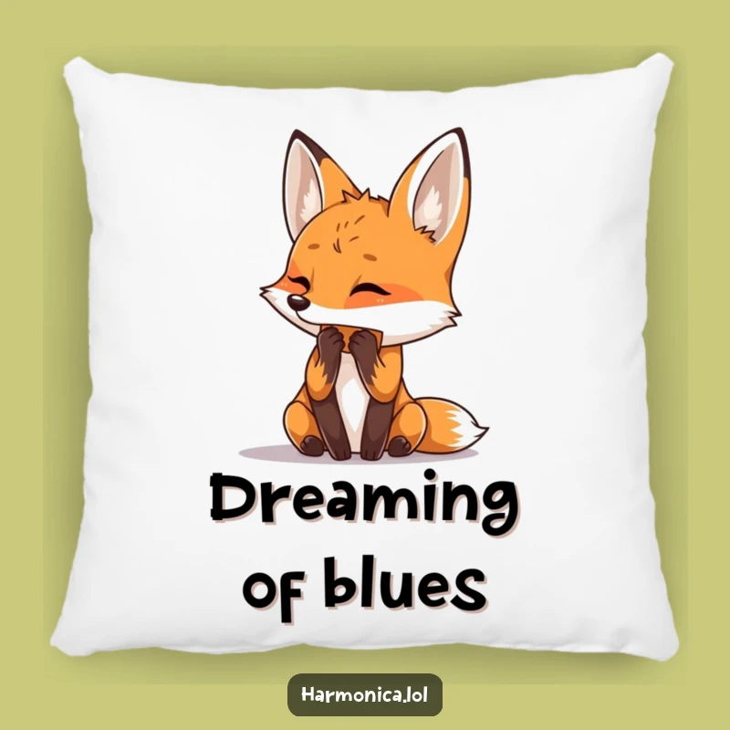 Funny Fox Harmonica Pillow: Cozy Cushion Comfort - Adorable Funny Gift Throw