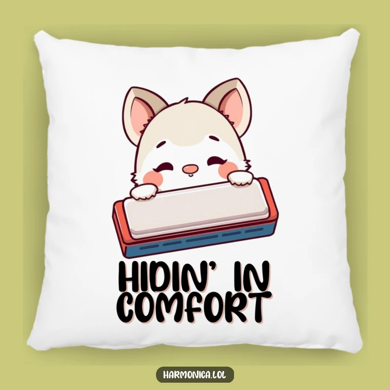 Funny Harmonica Peek Pillow: Cuddle Up with Curious Comfort!
