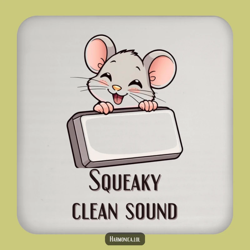 Funny Mouse Harmonica Coaster Set: Protect Surfaces with Giggles - Unique Funny Gift