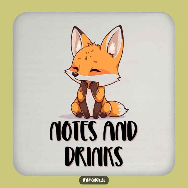 Funny Fox Harmonica Coaster Set: Protect Surfaces Hilariously - Unique Funny Gift