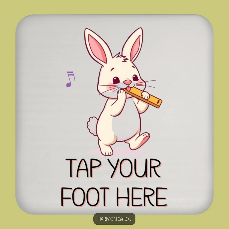 Funny Bouncy Bunny Harmonica Coasters: Protect Tables with Rhythmic Charm, Set of Funny Gifts