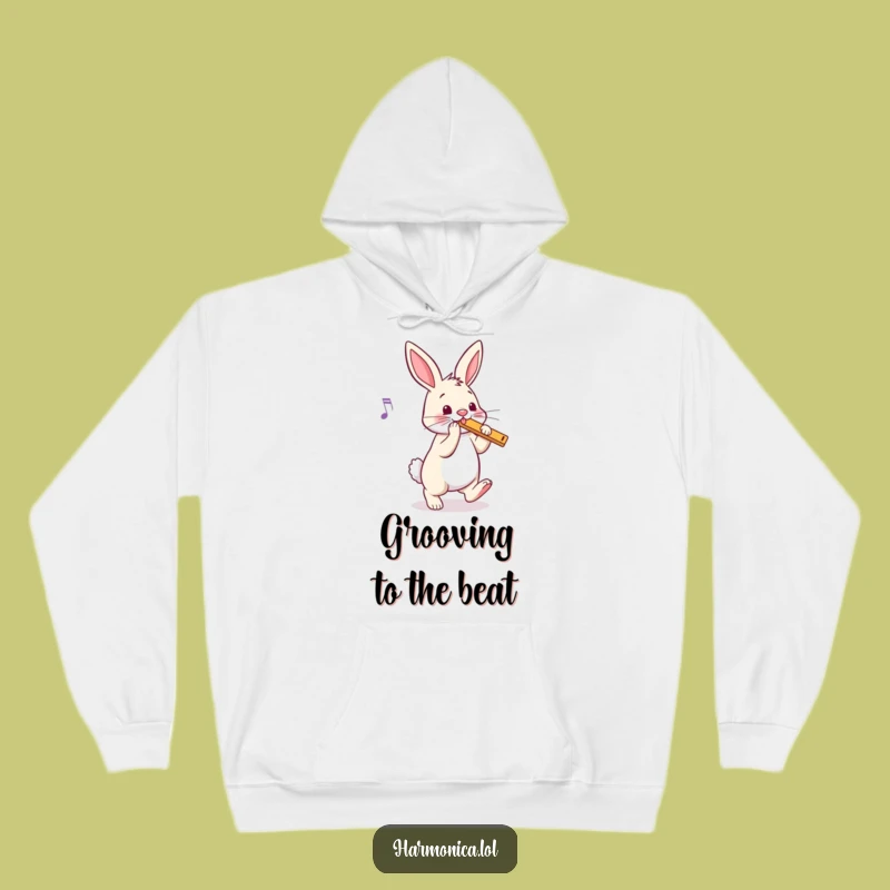 Funny Bouncy Bunny Harmonica Hoodie: Cozy Up to Musical Vibes, Ultimate Funny Gift