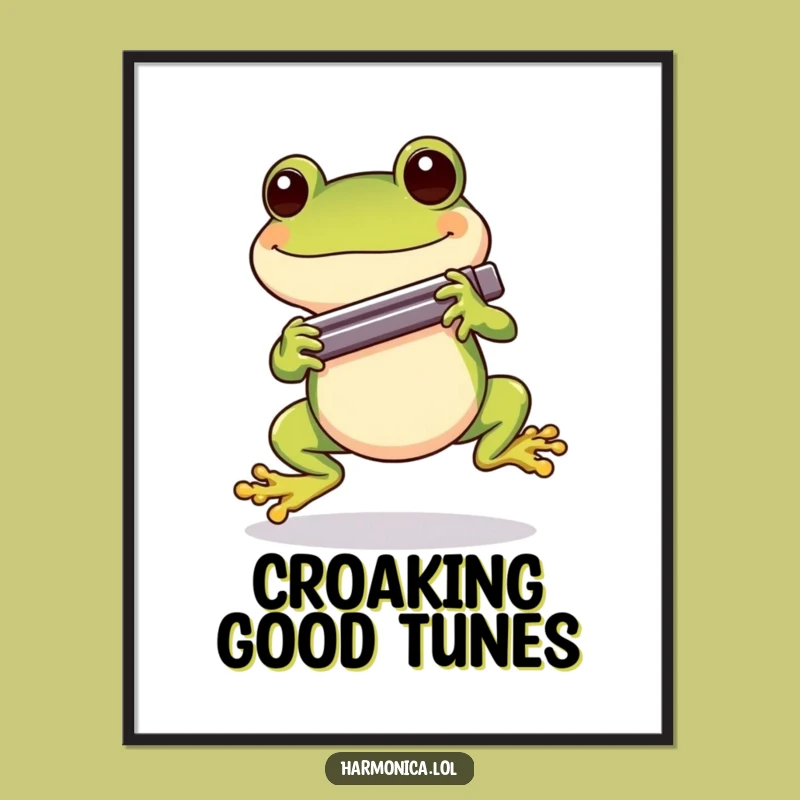 Free Printable Wall Art: Jazzy Frog Musician, Funny Downloadable Decor Gift