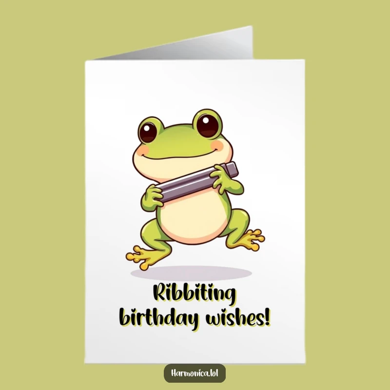 Free Printable Birthday Card: Hopping Frog Musician, Perfect DIY Downloadable Gift