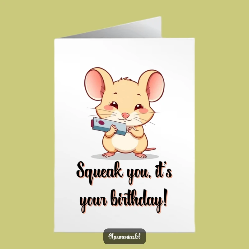 Free Printable Birthday Card: Determined Mouse Musician, Perfect DIY Downloadable Gift