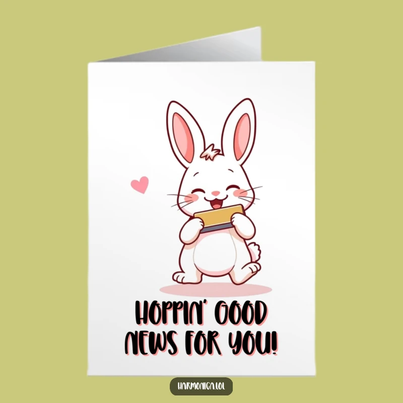 Free Printable Congrats Card: Cheerful Rabbit Music, Humorous Downloadable Celebration