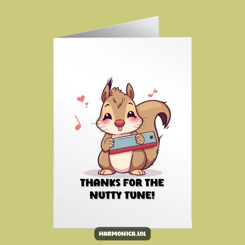 Free Printable Thank You Card: Squirrels Musical Gratitude - Downloadable & DIY