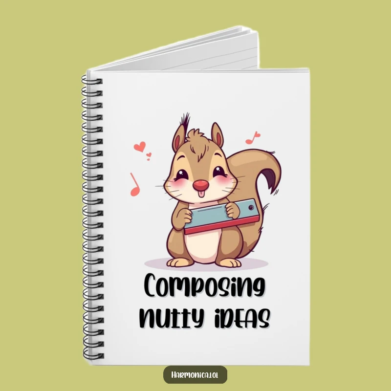 Funny Squirrel Harmonica Notebook: Jot Down Tunes and Thoughts, Creative Funny Gift