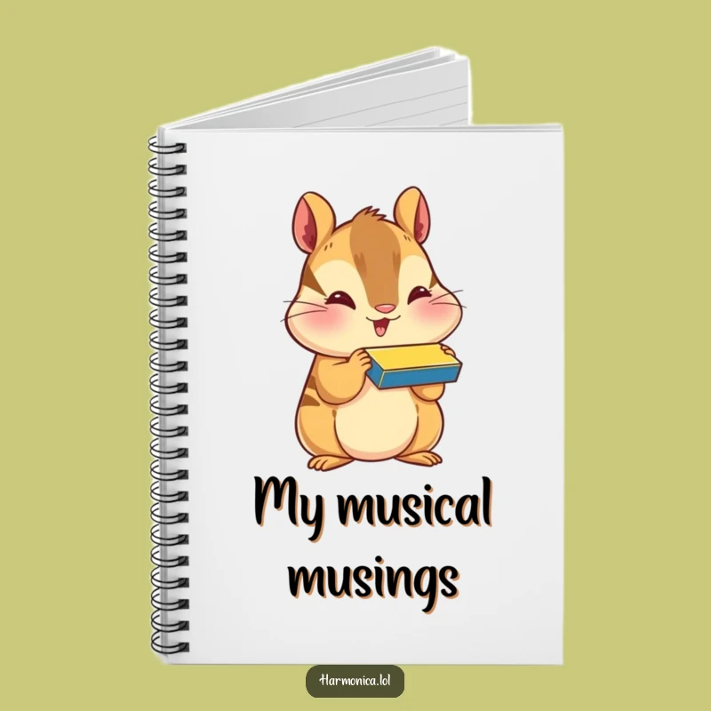 Funny Happy Chipmunk Harmonica Notebook - Journal Your Melodies