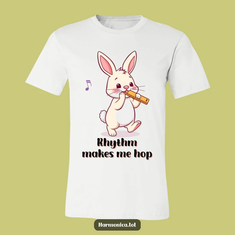Funny Bouncy Bunny Harmonica T-Shirt: Wear the Rhythm and Fun, Great Funny Gift
