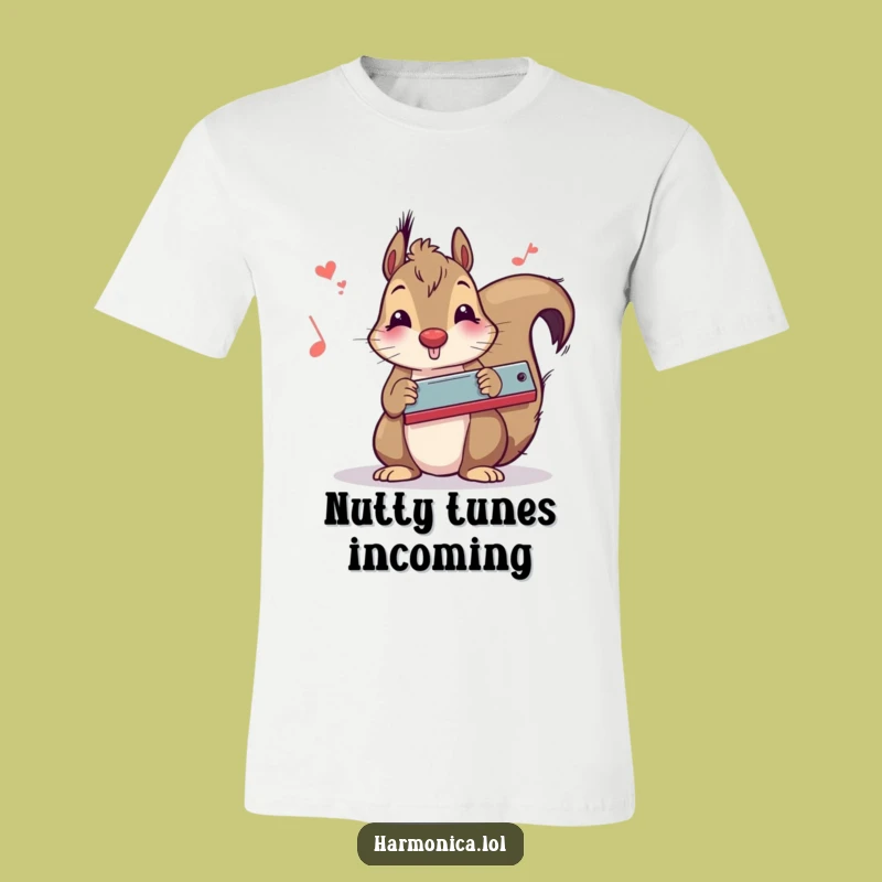 Funny Squirrel Harmonica T-Shirt: Wear the Musical Rodent's Delightful Melody, Great Gift