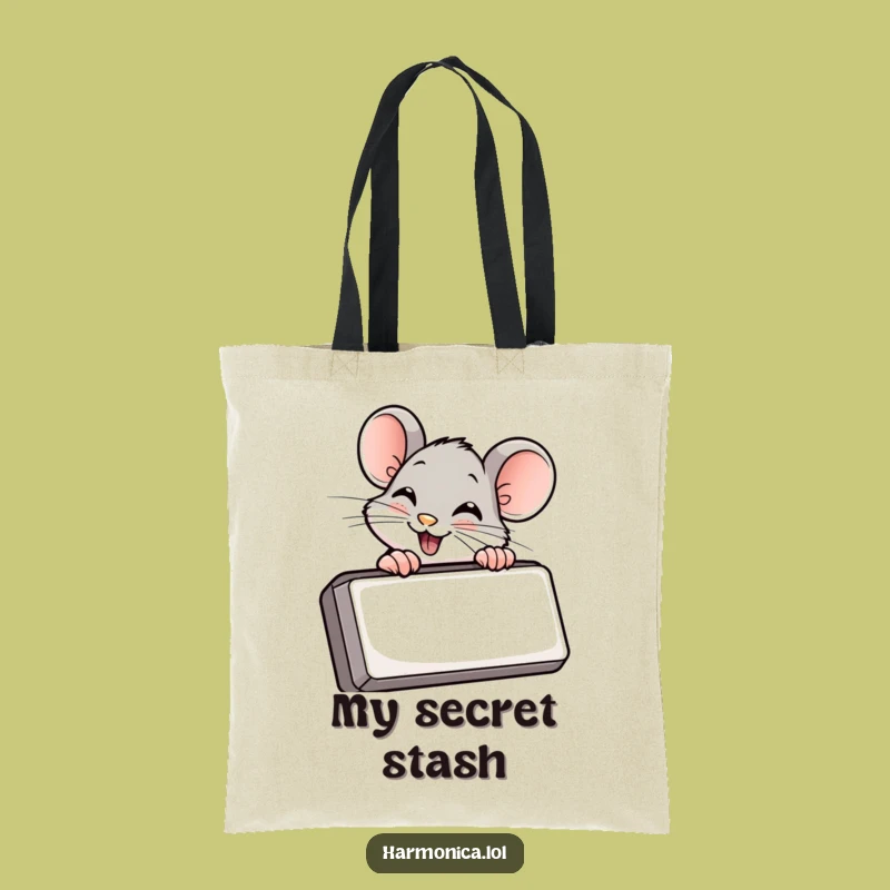 Funny Mouse Harmonica Tote Bag: Carry Your Secrets - Chic Funny Gift Accessory